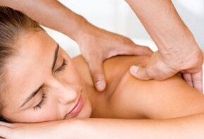 Massage with cervical osteochondria